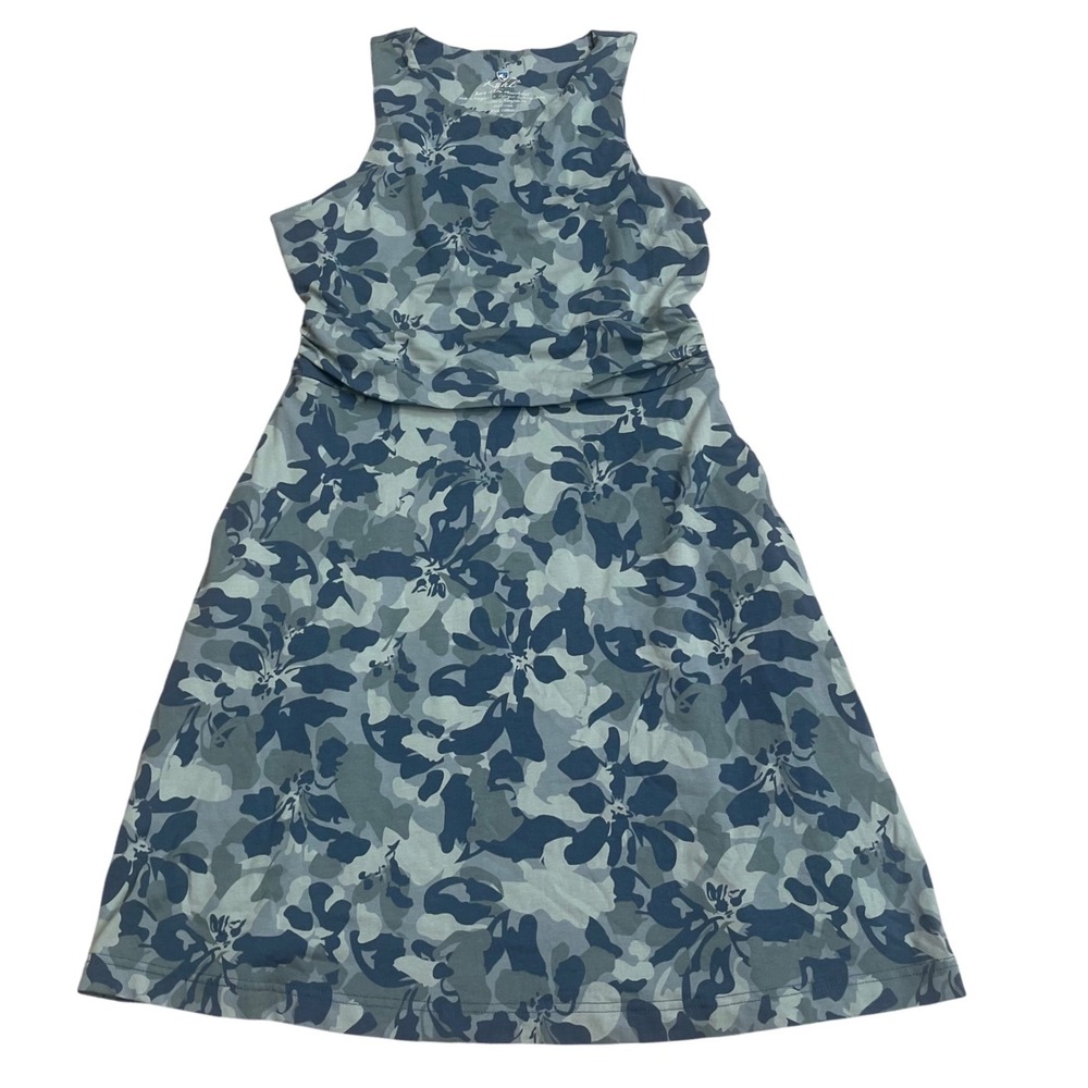 Kuhl Skyla Dress Blue Floral Camo Sleeveless Sun Protection Size Small NEW